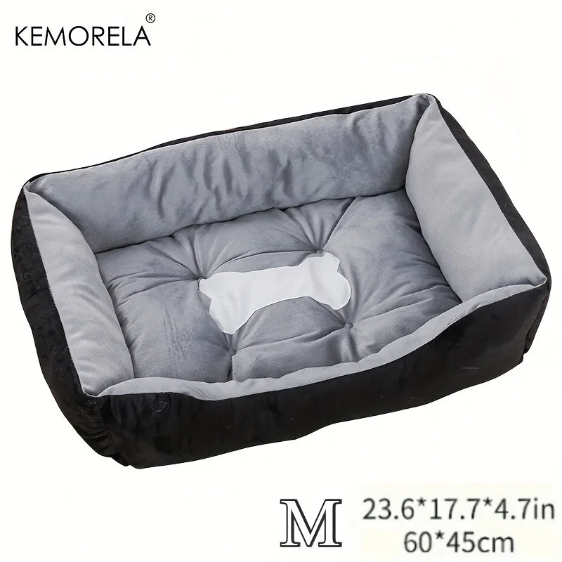 Orthopedic Plush Dog Bed with Supportive Rebound Foam