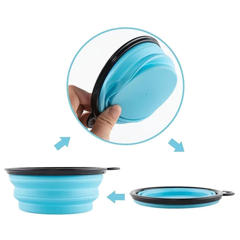 Portable Silicone Travel Bowl for Dogs & Cats