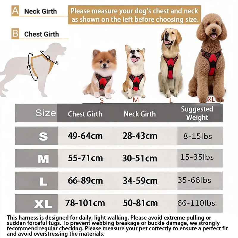 No-Pull Dog Harness with Front Clip & Reflective Trim